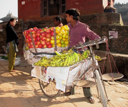 bike and fruit